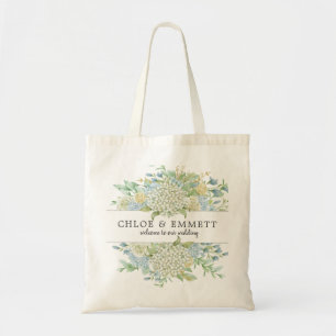 Rose and Hydrangea Wedding Welcome Tote Bag