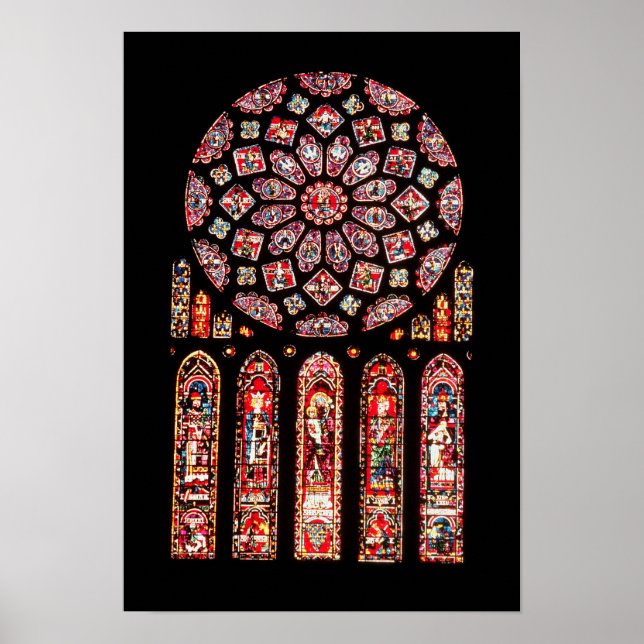 Rose and lancet windows from the north wall poster (Front)
