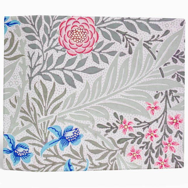 Rose and Larkspur, William Morris 3 Ring Binder (Front/Spine)