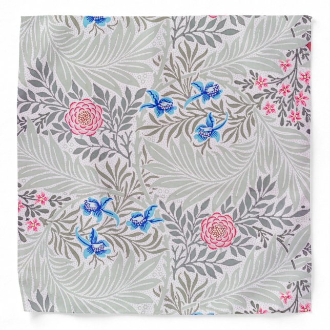 Rose and Larkspur, William Morris Bandana (Front)