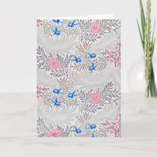 Rose and Larkspur, William Morris Card (Front)