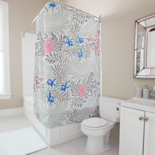 Rose and Larkspur William Morris Shower Curtain