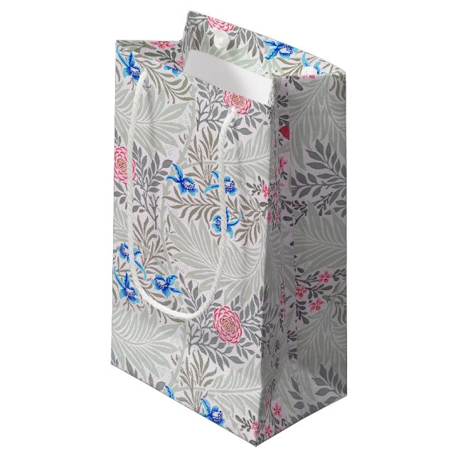 Rose and Larkspur, William Morris Small Gift Bag (Front Angled)