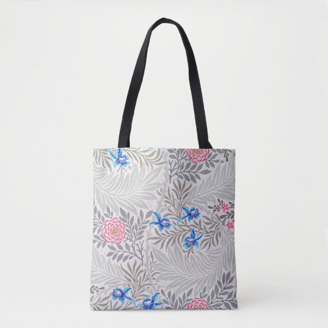 Rose and Larkspur, William Morris Tote Bag (Front)