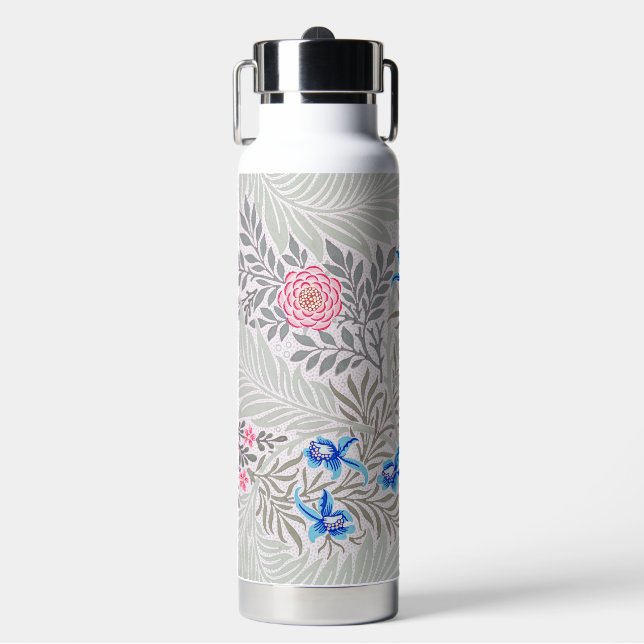 Rose and Larkspur, William Morris Water Bottle (Front)