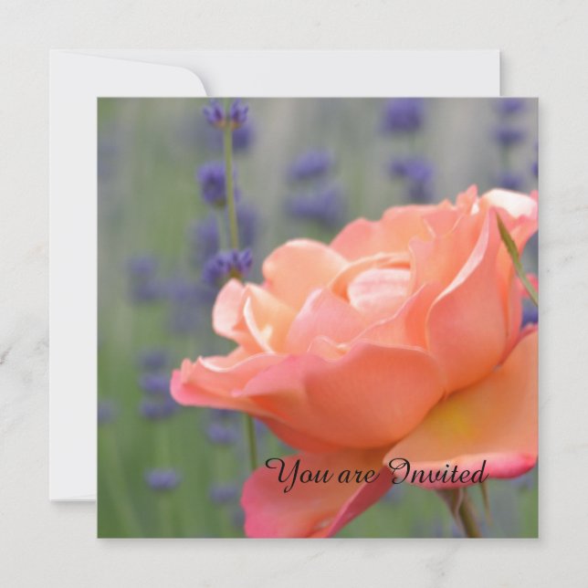 Rose and Lavender Birthday Invitation (Front)