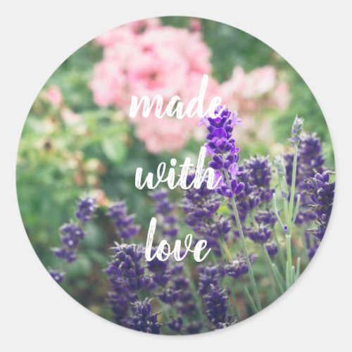 Rose and lavender blossom from Provence garden  Classic Round Sticker