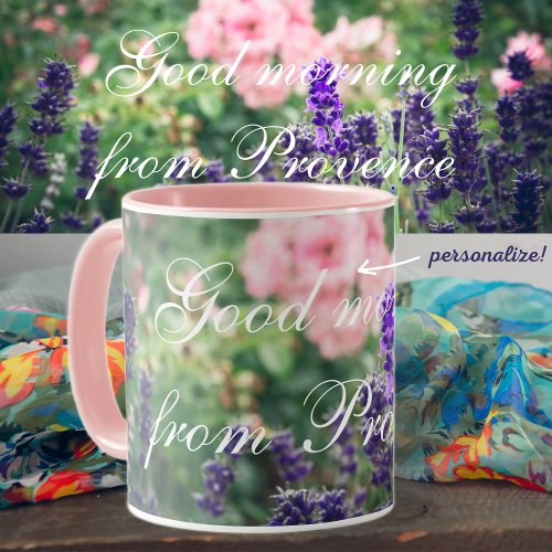 Rose and lavender blossom from Provence garden  Mug