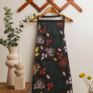 Rose and Leaves Pattern Apron