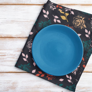 Rose and Leaves Pattern Cloth Placemat