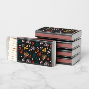 Rose and Leaves Pattern Matchboxes