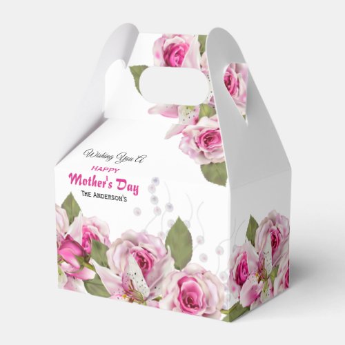 Rose and Lily Pink Favor Boxes