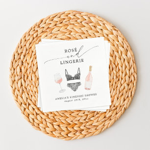 Rosé and Lingerie Bridal Shower Napkins