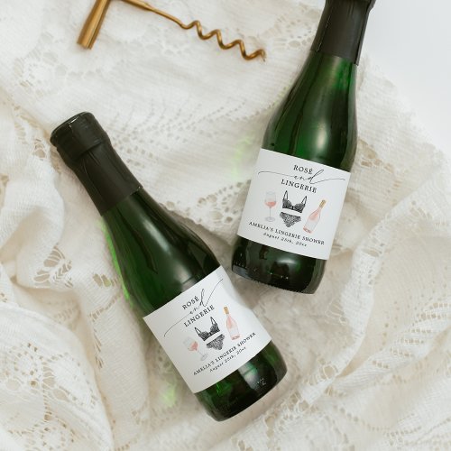 Ros and Lingerie Bridal Shower Sparkling Wine Label