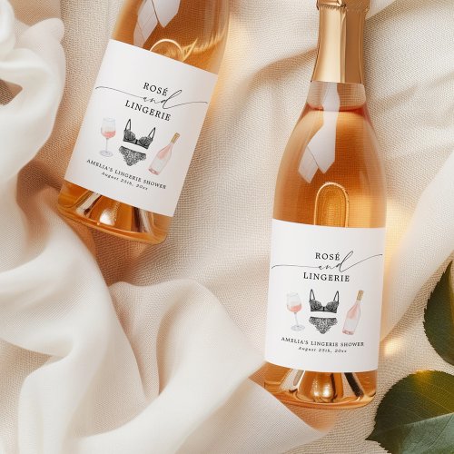 Ros and Lingerie Bridal Shower Wine Label