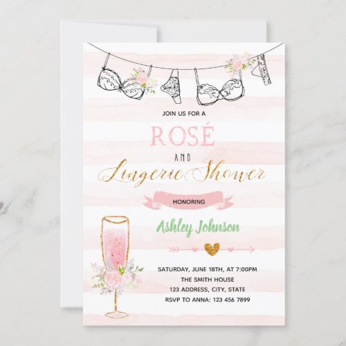 Rose and lingerie party invitation