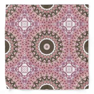 Rose and Mocha Mandala Pattern Floral Geometry Bandana