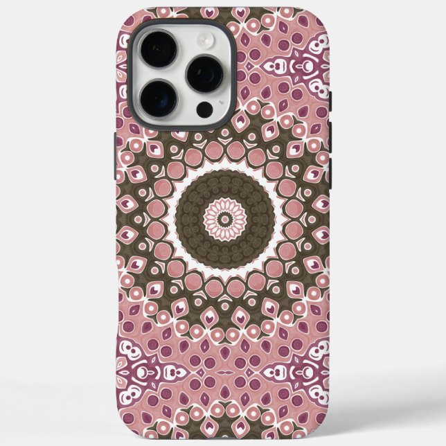 Rose and Mocha Mandala Pattern Floral Geometry Case-Mate iPhone Case (Back)