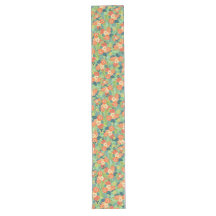 Rose and Mum on Robin's Egg Blue Table Runner