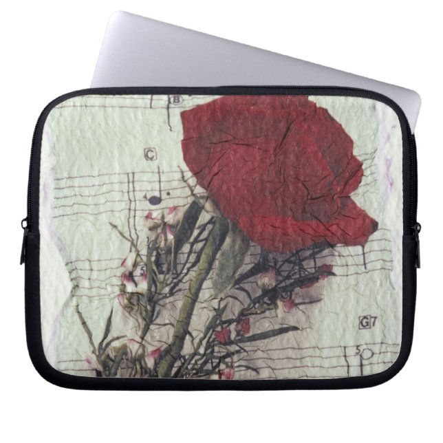 <Rose and Music> by Kim Koza 2 Laptop Sleeve (Front)