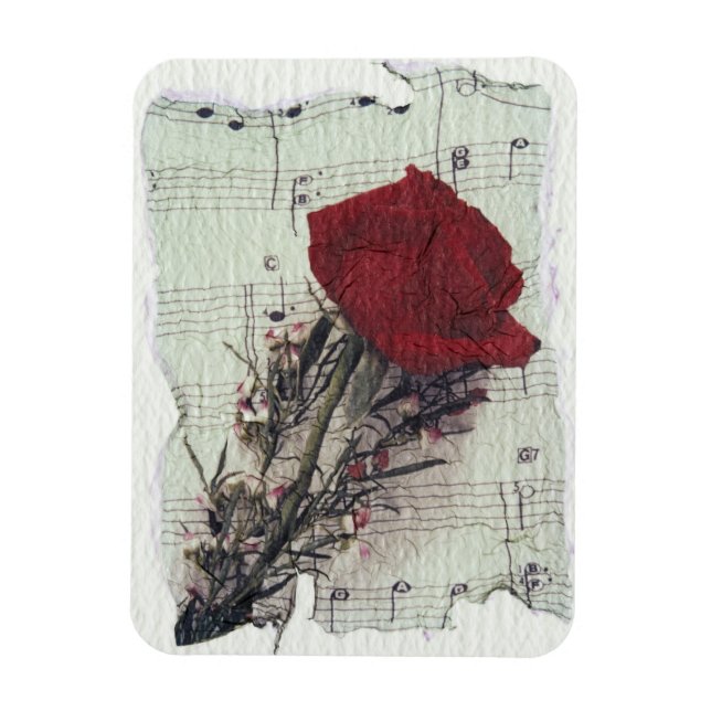 <Rose and Music> by Kim Koza 2 Magnet (Vertical)