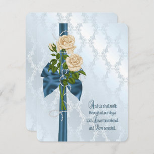 Rose and Pearl Bouquet Vow Renewal Invitation