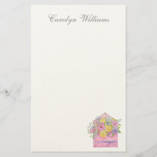 Rose and Peony Floral Envelope Stationery