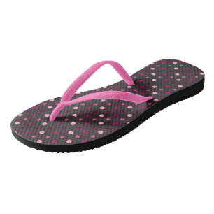 Rose and Purple Dots Flip Flops