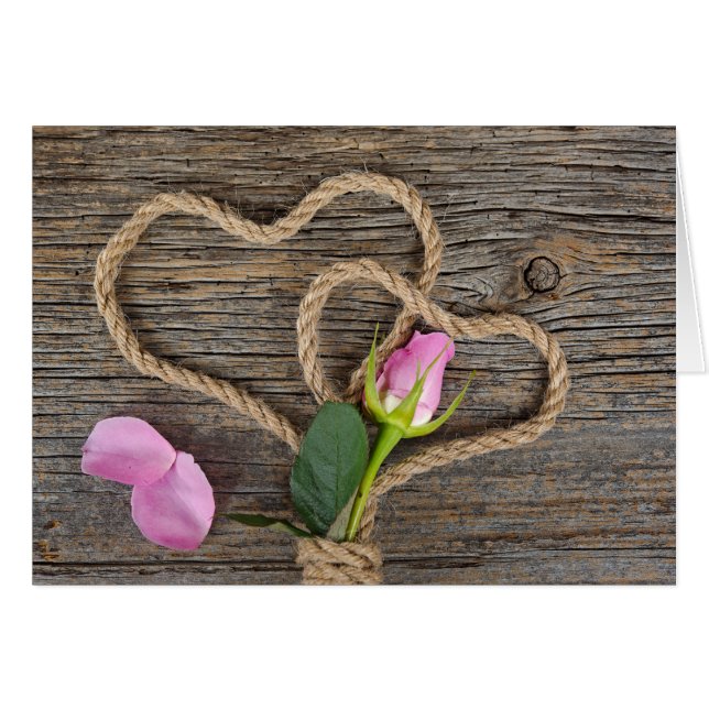 Rose and Rope Anniversary Hearts Cards (Front Horizontal)