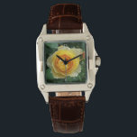 rose and rosebud watch<br><div class="desc">a blooming yellow rose and a rosebud</div>