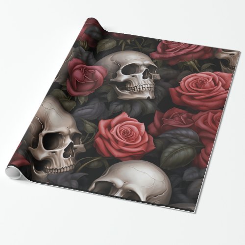 Rose and Skull Wrapping Paper