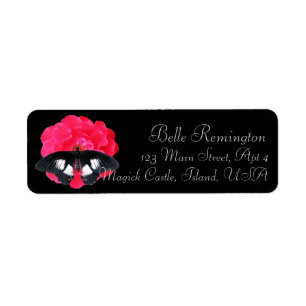 Rose and Swallowtail Label