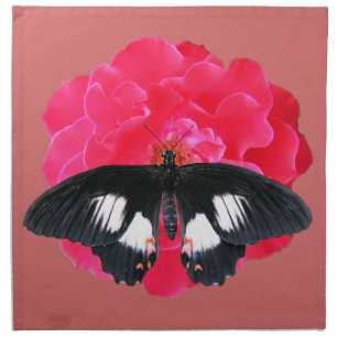 Rose and Swallowtail Napkin