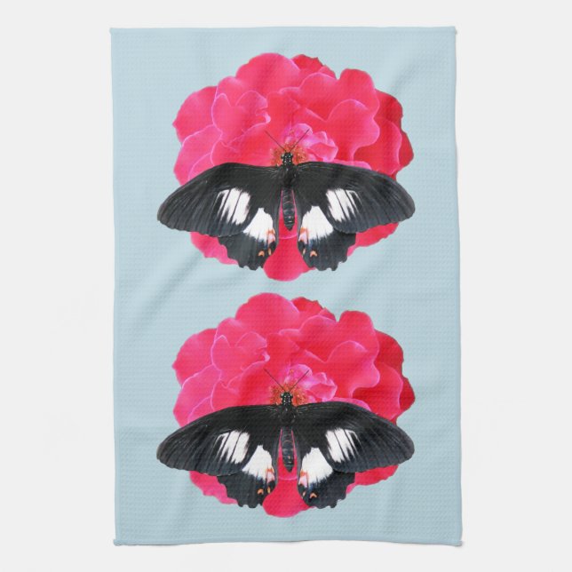 Rose and Swallowtail Towel (Vertical)