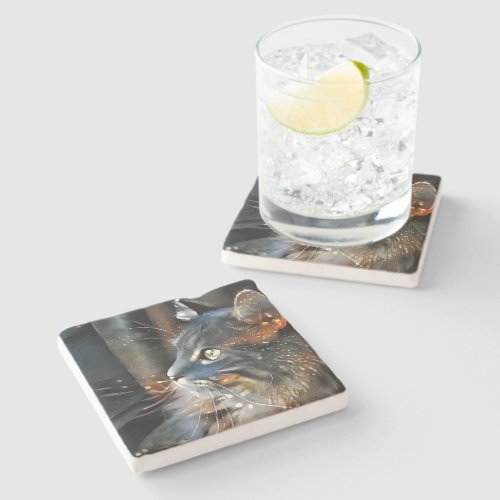 Rose and the Magical Light Stone Coaster