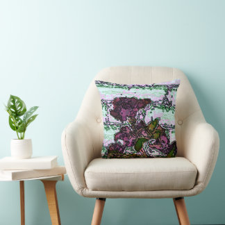 Rose and Wall Throw Pillow