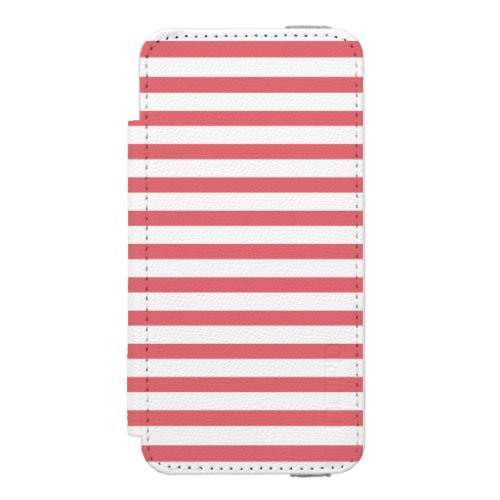 Rose and White Horizontal Stripe Wallet Case For iPhone SE55s