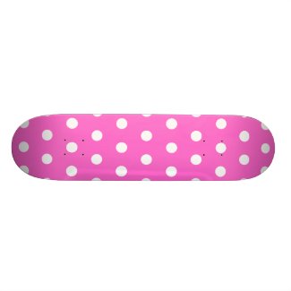 Rose and White Polka Dots Skateboard Deck