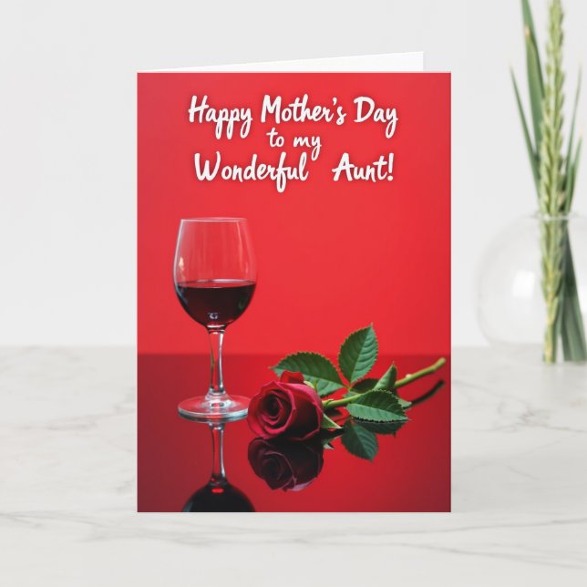 Rose And Wine Mothers Day Card (Front)