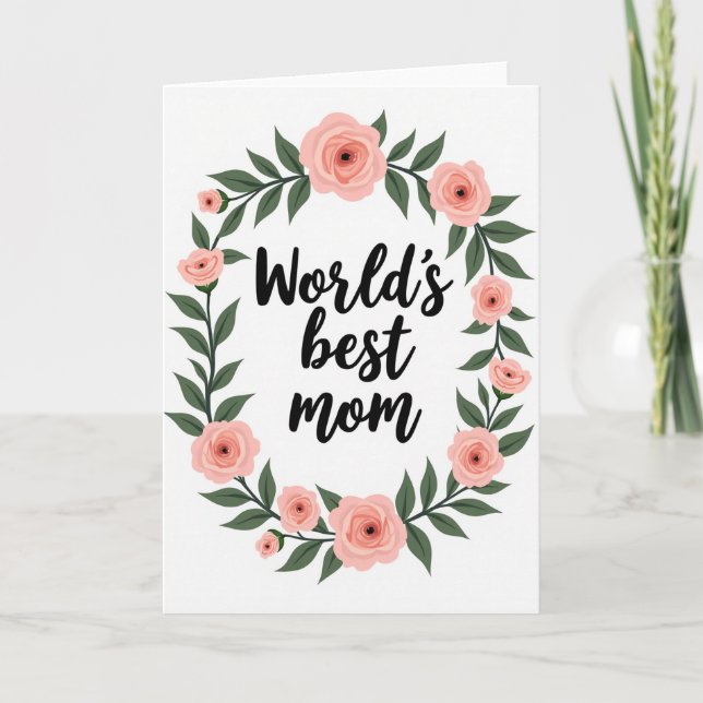 Rose And Wishes Greeting Card (Front)