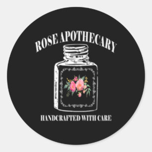 Rose-Apothecary Handcrafted With Care Classic Round Sticker