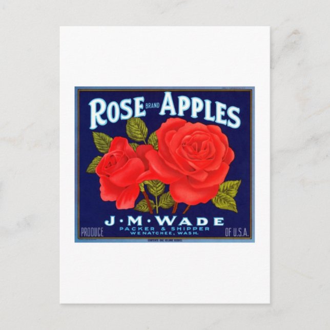Rose Apples Wenatchee Washington Postcard (Front)