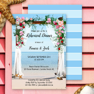 Rose Arbor Beach Rehearsal Dinner Invitation