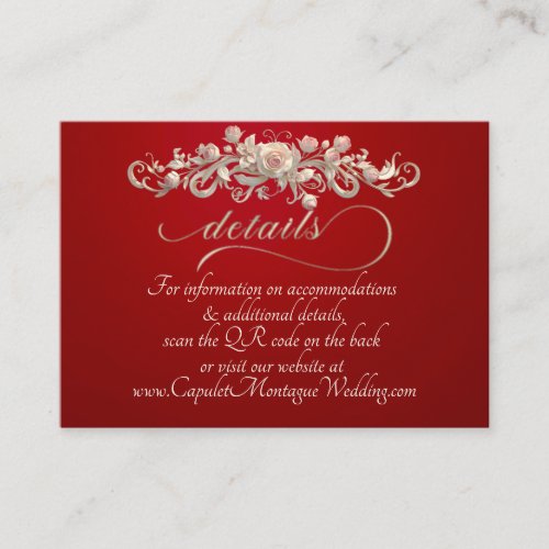 Rose Arc Border, QR Code - Red Enclosure Card