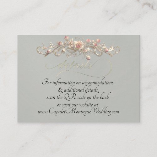 Rose Arc Border, QR Code - Sage Enclosure Card