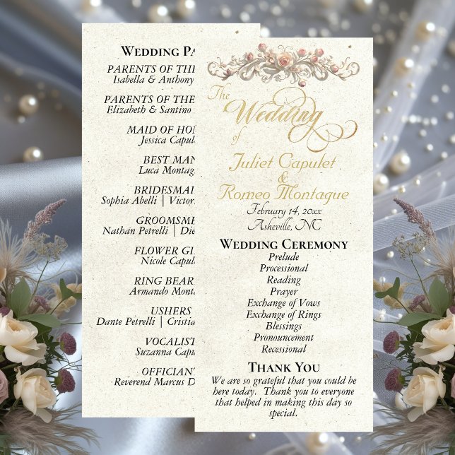 Rose Arc - Cream Wedding Program (Creator Uploaded)