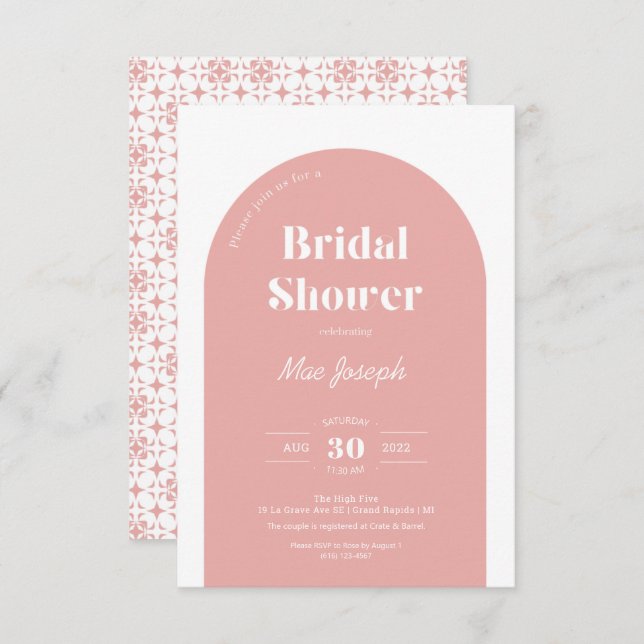 Rose Arch Bridal Shower Invitation (Front/Back)