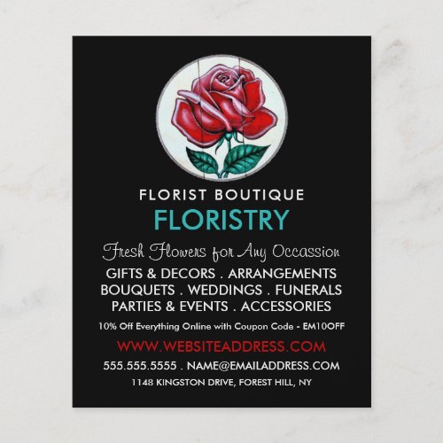 Rose Art Florist Floristry Advertising Flyer