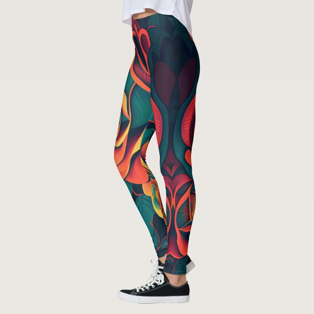 Rose Art  Leggings (Colorful Rose Art Leggings!)