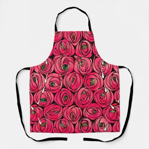 Rose Art Nouveau Rennie Macintosh Graphic Apron